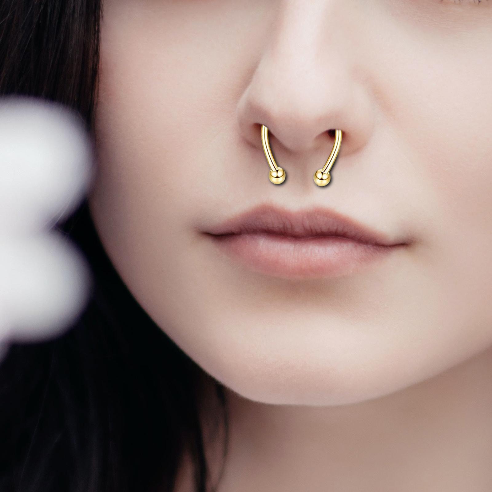 Body Jewelry Shop - Roestvrijstalen magnetische nep-neusring septumhoop, lichtgewicht, niet-geperforeerde