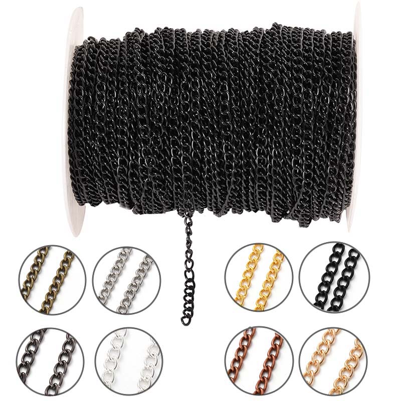 Body Jewelry Outfit - 2Meter 2.5/3.5/4.5mm Metalen Platte Ovale Verlengketting