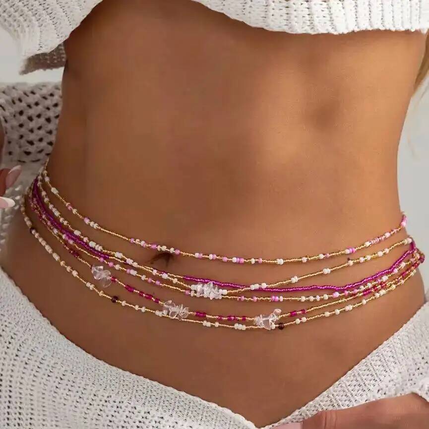 Body Jewelry Outfit - SHIXIN 6-delige set Boho kleurrijke rijstkorrel