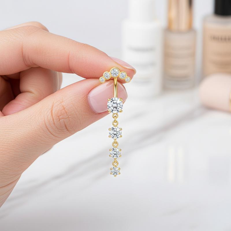 5 stuks mode strass navelringe - Body Jewelry Tunnels recensie en prijs
