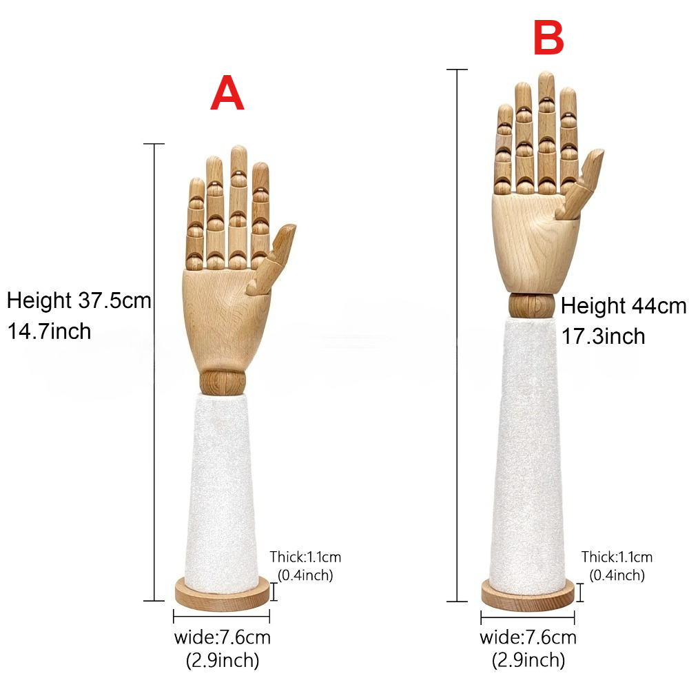 Houten fluwelen handmannequin  - Body Jewelry Shop recensie en prijs