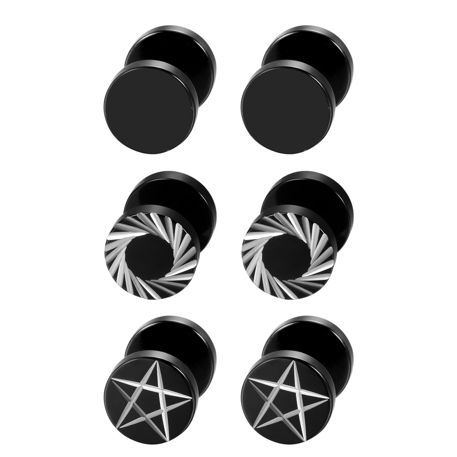 2 stks/6 stks Zwart Rvs Heren  - Body Jewelry Tunnels recensie en prijs