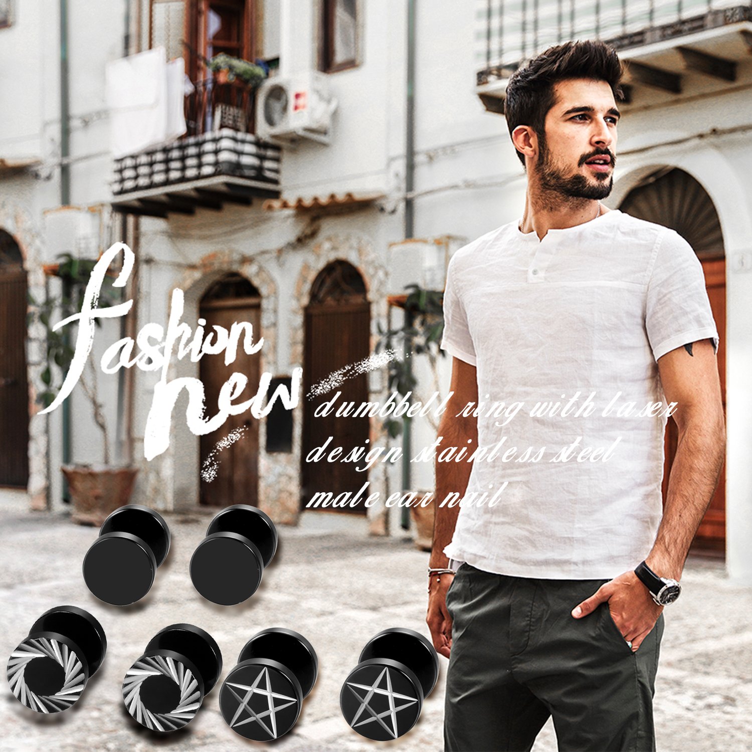 2 stks/6 stks Zwart Rvs Heren  - Body Jewelry Tunnels recensie en prijs