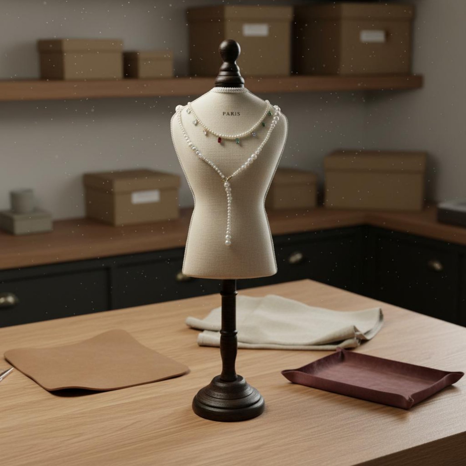 Houten halskettingdisplay met  - Body Jewelry Shop recensie en prijs